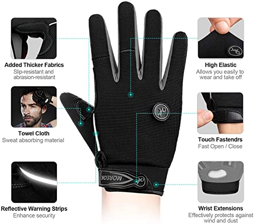 image for BIKINGMOREOK Bike Cycling Gloves for Men Women,Touchscreen Full Finger