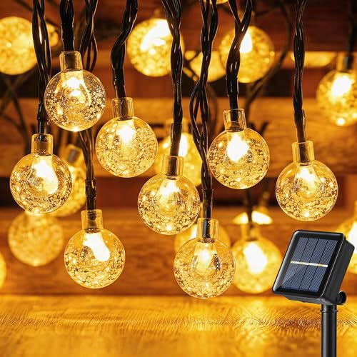 Flacchi 30 LED Solar Lichterkette Outdoor Wetterfest - 8 Modi Solarlichterkette IP65 Wasserdicht Außen für Balkon Deko, Garten,Terrassen, Hochzeiten, Partys, Bäume, Balkon Warmweiß