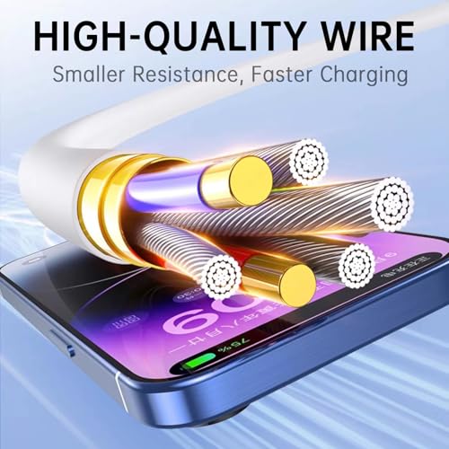 Cable de carga rápida PD certificado MFi con conector USB C a L para iPhone y Pad 5 piezas 2