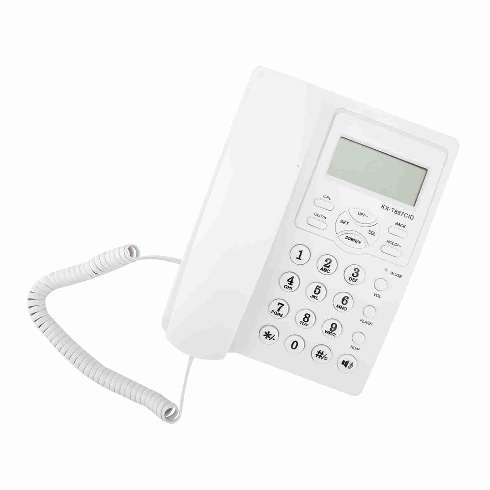 Telefono a Cavo con Segreteria Telefonica, Telefono Audio con Listener di Altoparlanti Allarme 3 Gruppi per Case per Uffici (WHITE)
