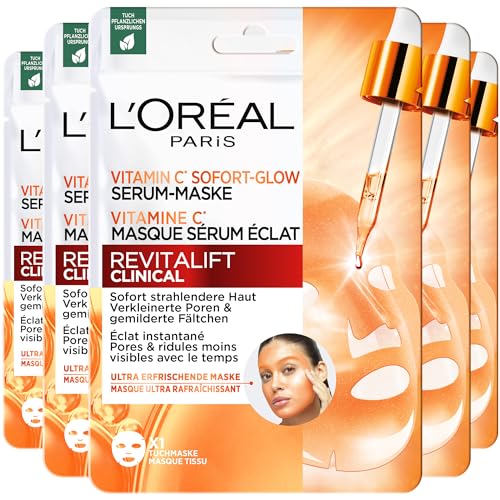 L'Oréal Paris Revitalift Clinical Maske Serum Eclat Vitamin C, Box mit 5 Masken
