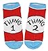 Dr. Seuss Thing 1 And Thing 2 Adult Combo 3 Pack Ankle Socks