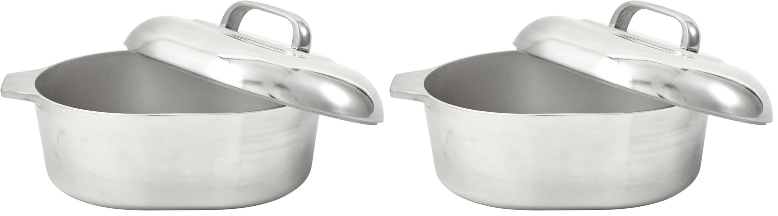 IMUSA 13in Cajun Cast Aluminum Oval Roaster with Lid, Durable Baking and Roasting Pan for Chicken, Meats, and Traditional Cooking (Pack of 2)