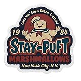 Stay Puft Marshmallows - Aesthetic Vinyl Sticker – Waterproof Quote Decal Sticker for Laptop, Water Bottle, Car, Journal, Scrapbook, Phone – Durable 4' Sticker for Teens, Adults, Kids