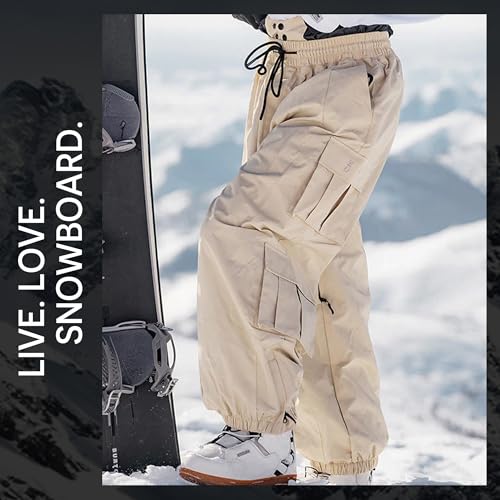 SNOWVERB Calça feminina masculina folgada impermeável para snowboard unissex para neve com isolament