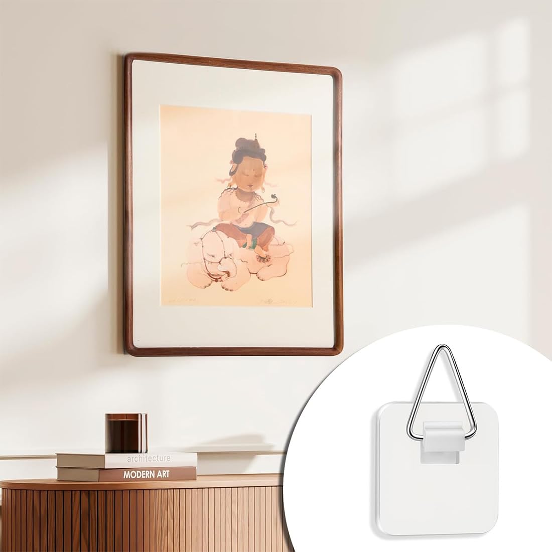 JEYORZY 10 pcs Adesivo Appendi Quadro, Appendi Piatti da Parete Adesivi, Ganci Adesivi per Quadri Muro, Appendere Quadri Senza Chiodi per Foto, per Immagini, Puzzle, Immagini su Tela, Poster(quadrato)