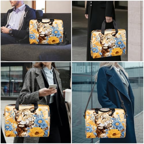 Maletín para laptop 15.6-16 pulgadas con diseño floral y leopardo miniatura 2