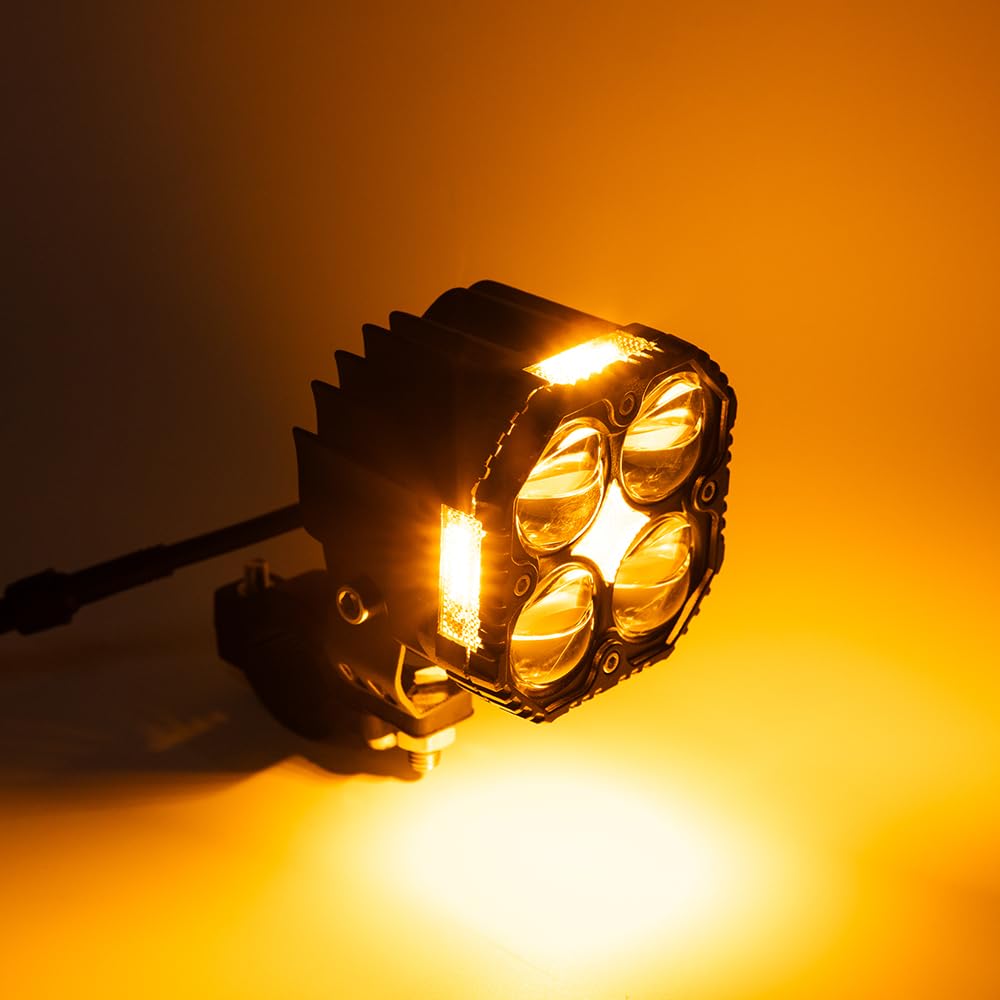 Faretti Moto 2 PCS Faretti Supplementari mMo LED Compatibili con Chopper Bobber Cruiser Cafe Racer Quad SUV