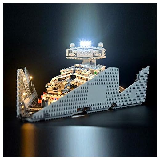 ZGLXZ LED-belysningskit för Star Wars Imperial Star Destroyer – kompatibel med Lego 75055 byggstenar modell – inkluderar inte Lego-setet
