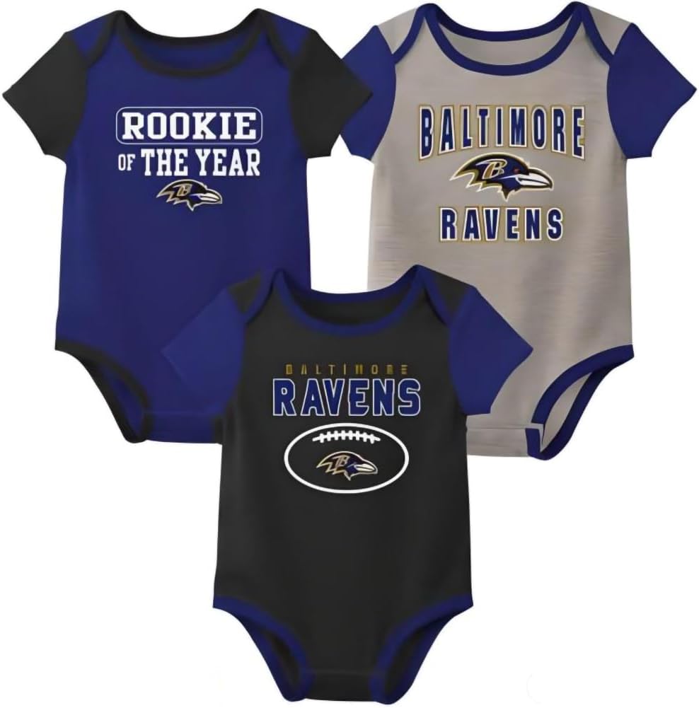 Outerstuff NFL Newborn Infants Rookie 3 Piece Creeper Bodysuit Romper Set