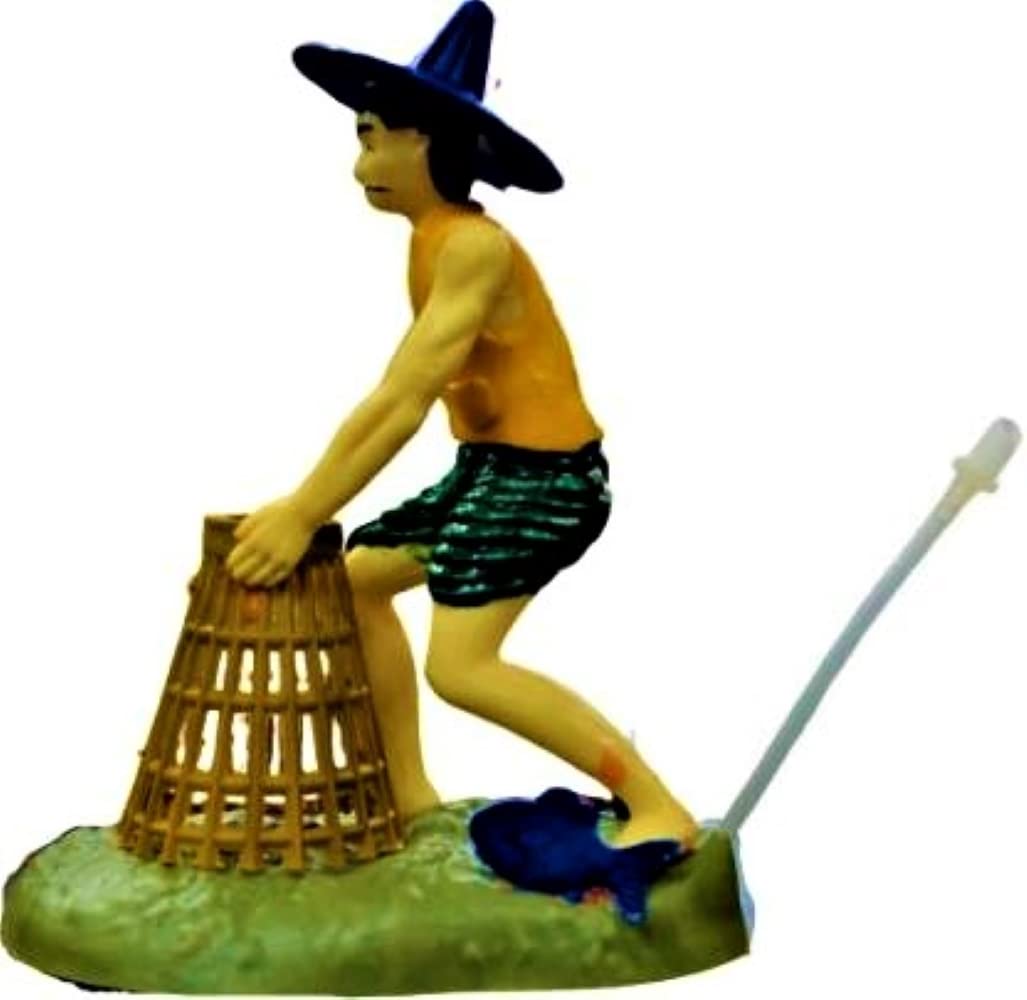 Fisher Man Toy with Air Bubble Arrangement in Aquarium Laterite