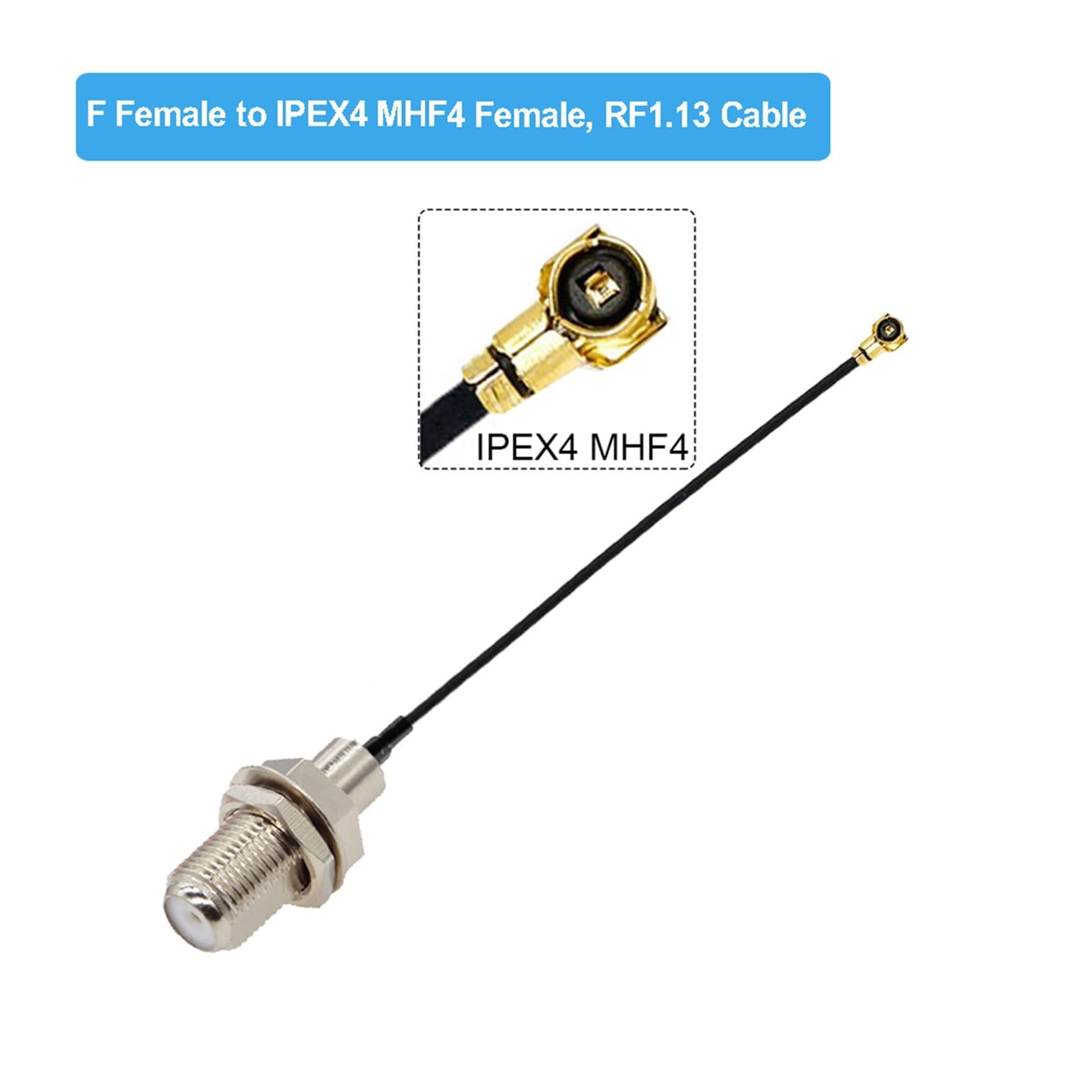 2pcs / lot f Femmina a U FL/IPX / IPEX4 MHF4 Porcellana di Jack femminile. Rf1.13 rf. Cavo coassiale Cavo di estensione antenna 3G Cavo 1 5 cm 30 cm.(F Male to IPEX4 F,30CM)