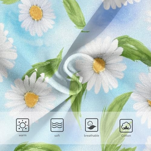 Cartoon Toddler Underwear Floral 2t Cotton Panties Little Girl White Daisies Green Leaves Blue Briefs Undies Kids3