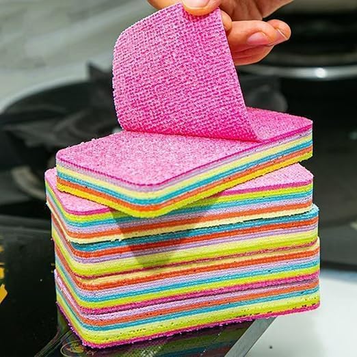 Microfiber Super Fiber Rag, 12 Fiber Layer on 1 Rag, Perfect Cleaning Cloths, Extraordinary Liquid Absorption Ability, Stain Remover, Reusable Cleaning Pads for Kitchen & Household Use