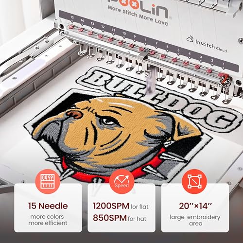 Image of Poolin EOX 20 inchx14 inch Embroidery Area,10'' Touch Screen,Commerical Embroidery Machine,270 Hat 3D Cap 11 Hoops, WiFi &USB,For Shirts,Patches,Shoes,Hat,Institch OS5