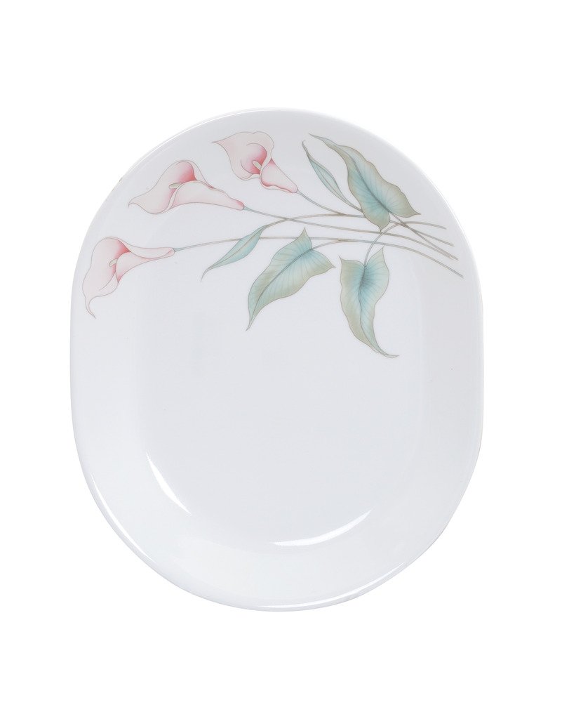 Buy CORELLE Lilyville Glass Oval Serving Platter, 31CM, Multicolor