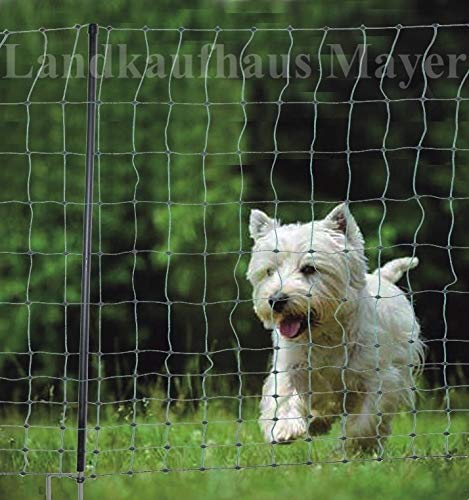Landkaufhaus Mayer Hundezaun Katzenzaun Hühnerzaun Verschiedene Längen Höhe 105cm Hütezaun Hütenetz Hunde/Katzen-Zaun Einzäunung (50 m)