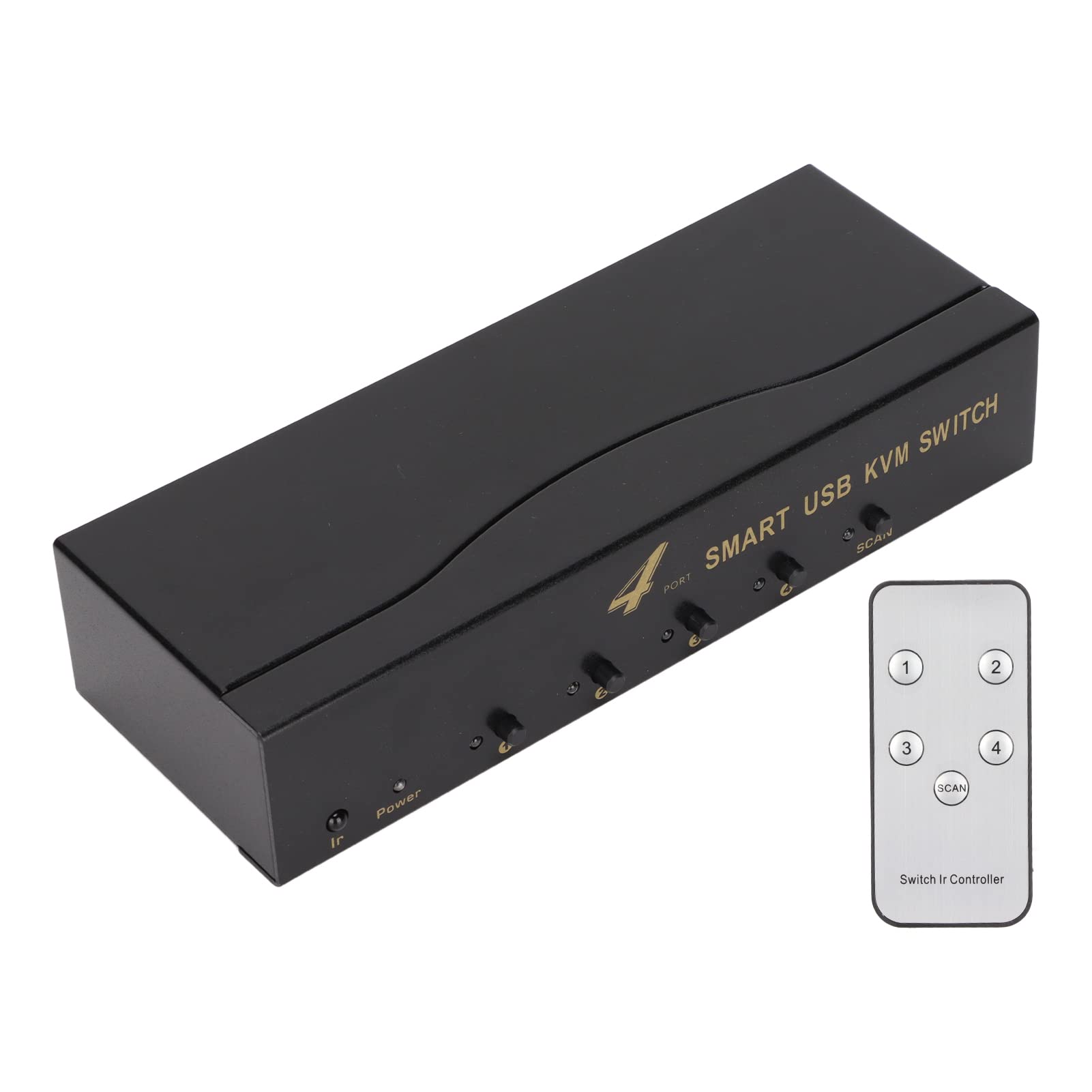 4 in 1 VGA Kvm Switch, 2 Switching Modes, 1920 X 1440 Resolution, Metal Housing Fingerprint Resistant Dust Resistant Heat Dissipation Suitable for Win for Video Conferencing(USA)-picture-15