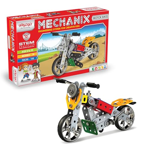 Mechanix Motorbikes STEM Toy, Building and Construction Set for Boys and Girls Age 7+ Years
