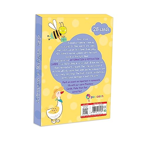 Image of Popcorn Affirmation Cards for Daily Motivation for Kids Positive Flash Deck for Kid Set of 28 Cards