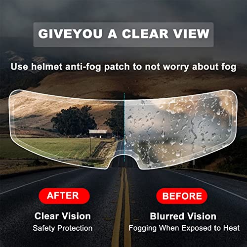 Mterk 4Pcs Anti-Fog Helmet Film Photochromic, Motorcycle Rainproof Anti-Fog Patch Visor Lens, Sticker Shield Film For Most Motorcycle Standard Visor/Shield, Anti-Fog Lens (2 Anti-Rain+2 Anti-Fog) #TOP1