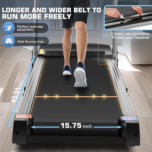 Image of Incline Treadmills for Home with TV Screen and WiFi, 3.5HP Smart Walking Pad Treadmill with Incline, Heavy Duty Foldable Electric Running Machine with 10 inch Touchscreen, 3D Virtual Sports Scenes