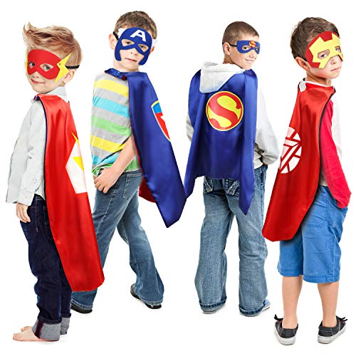 Kuaima Superhero Capes For Kids Boy Girl Halloween Cosplay Costume Party Double Side Cape Christmas Role Play Dress Up thumb #5