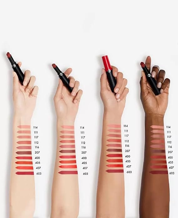 Giorgio Armani Lip Power Long-Lasting Matte Lipstick - 207 Devoted for Women - 0.11 oz Lipstick
