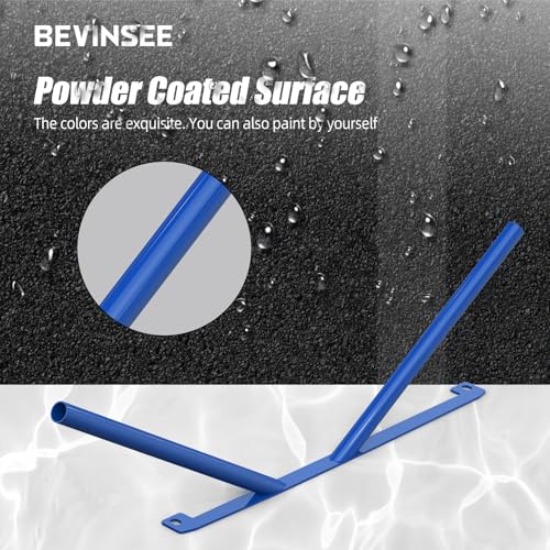 Image of Bevinsee Kidney Struts Rods Tuning V Brace Compatible with E46 323i 325i 328i 330i 1999-2006, High-Strength Steel, Powder Coated Surface, Blue