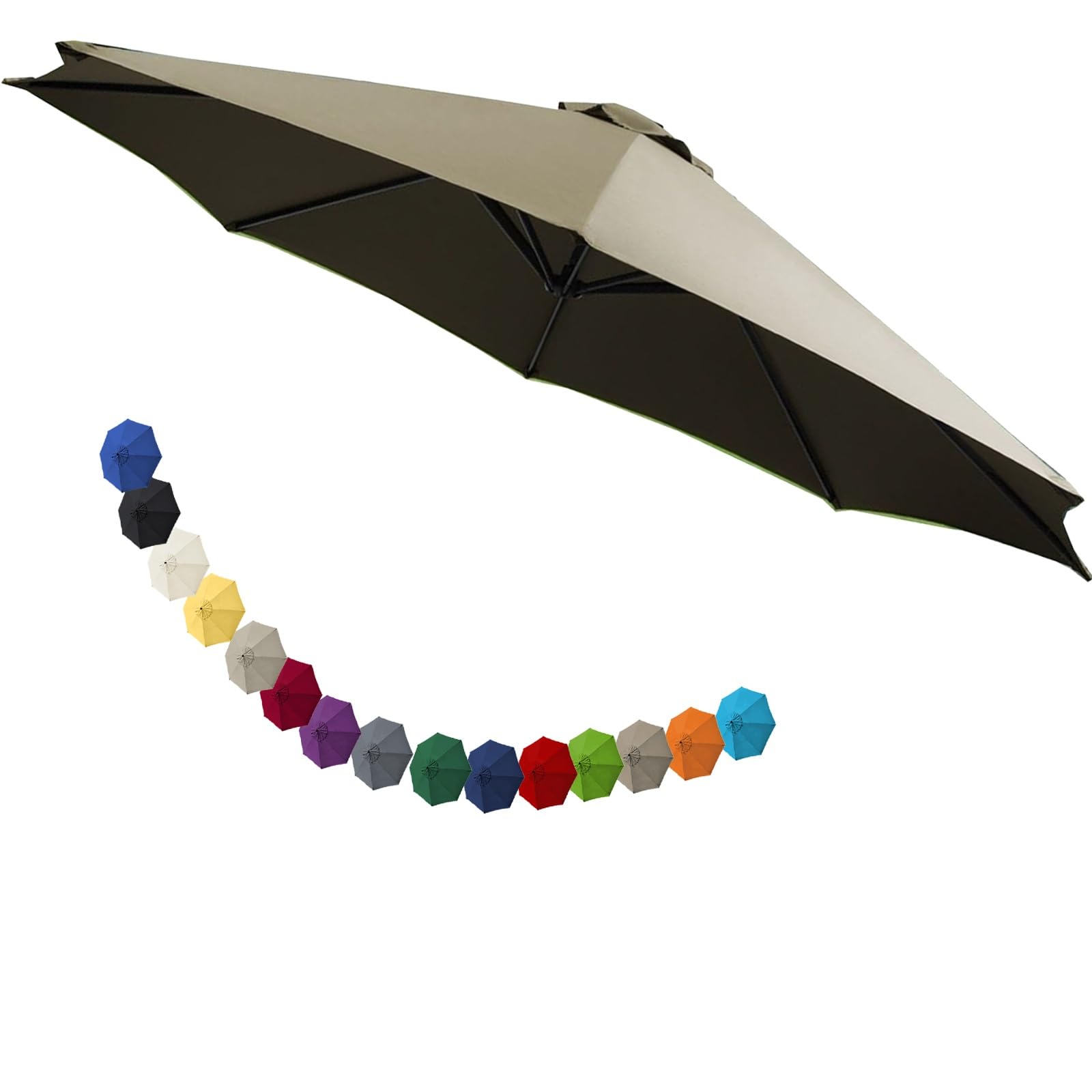 YNJJKA Umbrella Replacement Parasol Cover, Umbrella Replacement Cloth for Patio/Beach/Backyard/Swimming Pool Parasol Fabric Canopy Cover(D12,6 Ribs- 6.5 FT 2.0 m)