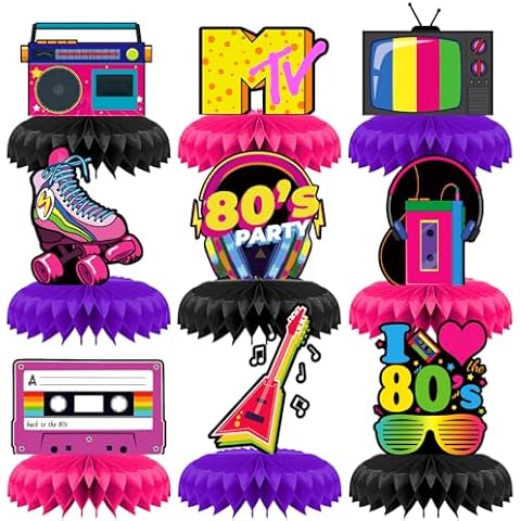 INRUI 9-Piece 80s Party Centrepieces Cover