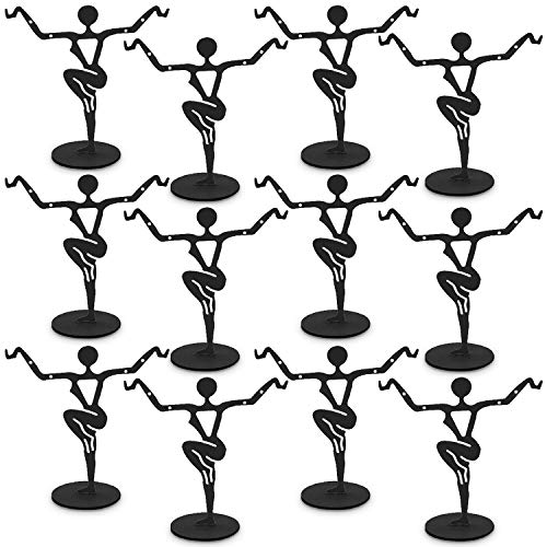 Mooca 12 Pcs Set Black Metal Earring Holder, Jewelry Stand, Earring Display Earring Display Earring Stand Earring Metal Stands, 3 1/4 Inches Height, Black Color