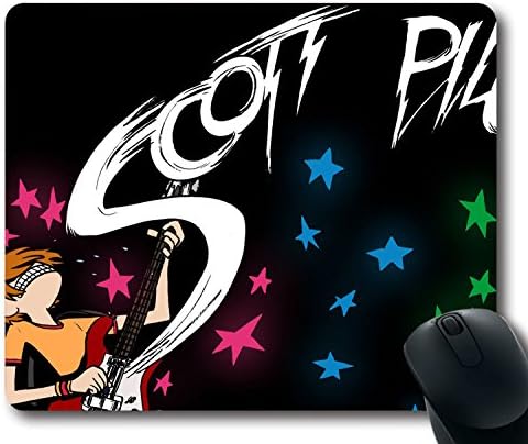 Custom Attractive Mouse Pad with Scott Pilgrim Vs The World Michael Cera Scott Pilgrim Art Non-Slip Neoprene Rubber Standard Size 9 Inch(220mm) X 7 Inch(180mm) X 1/8 Inch(3mm) Desktop Mousepad Laptop Mousepads Comfortable Computer Mouse Mat