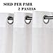 H.VERSAILTEX Pair Set Nickel Grommet Natural Linen Blended Window Treatment, Premium Soft Rich Light Filtering Semi Sheer Curtain Panels for Living Room - 52x84-Inch - Heathered White