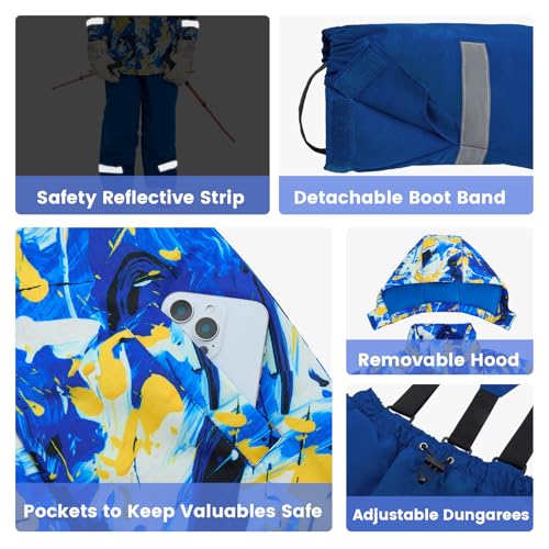 Gogokids Boys Girls Snowsuit Kids Winter Jacket and Snow Pants Set for 3-10 Years4