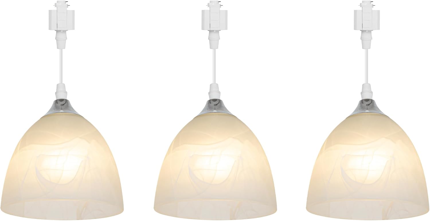 Kiven Anti Glare H-Type Track Lighting Pendants, 3-Light h Track Pendant Lights, H Track Light Pedant for Kitchen Island Restaurant Cafe, Cord Length Customization