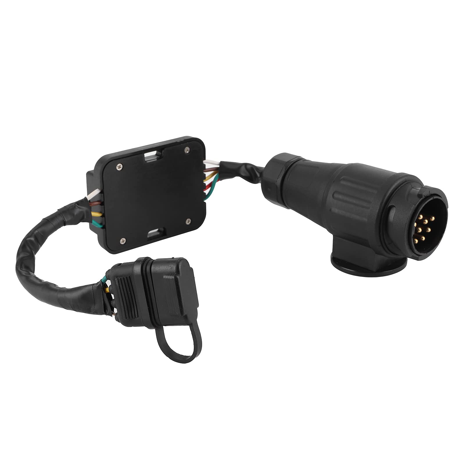 Adapter złącza przyczepy Europejskie 13-pinowe na amerykańskie 4-pinowe okablowanie obwodu tylnych świateł Konwerter typu Plug and Play – Separator sygnału dla dwuprzewodowych