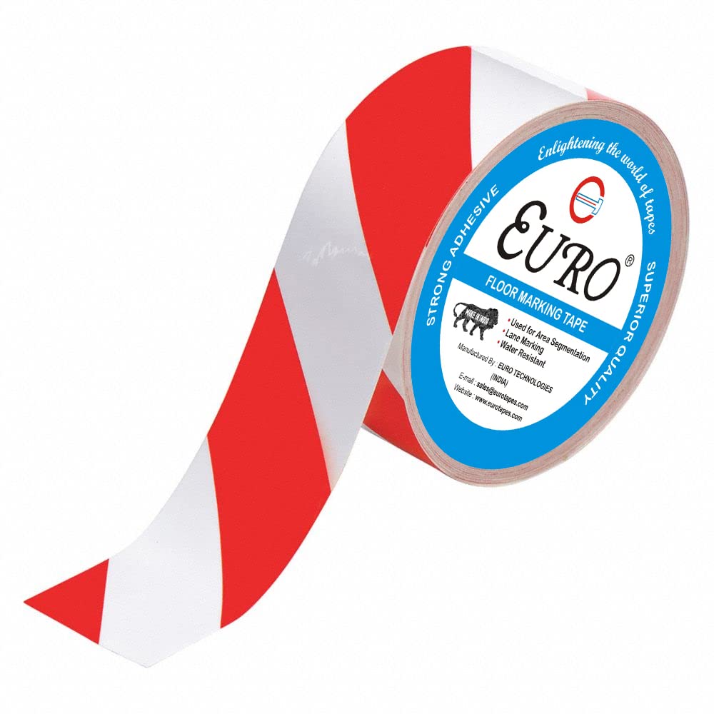 EURO® Floor Marking Tape - 2 inch Width X 20 meter Length (ZEBRA Red/White) (B096FMFQ3T) Amazon Price History, Amazon Price Tracker