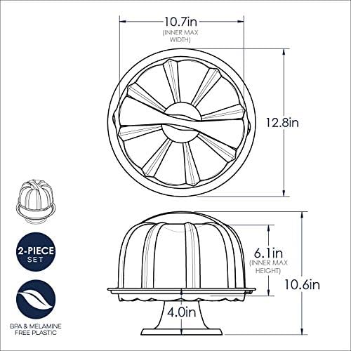 Nordic Ware Dome, Clear Baker's Basics Bundt Cake Stand with Locking Lid