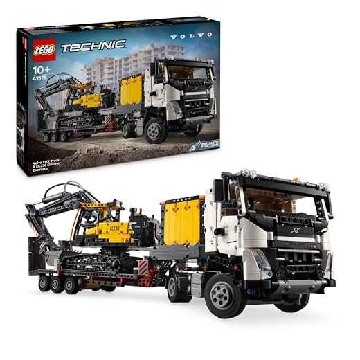 LEGO Technic Autocarro Volvo FMX ed Escavatore Elettrico EC230, Camion Giocattolo con Rimorchio, Veicolo e Stazione Ricarica, Regalo per Bambini e Bambine da 10 Anni Fan dei Giochi da Cantiere 42175