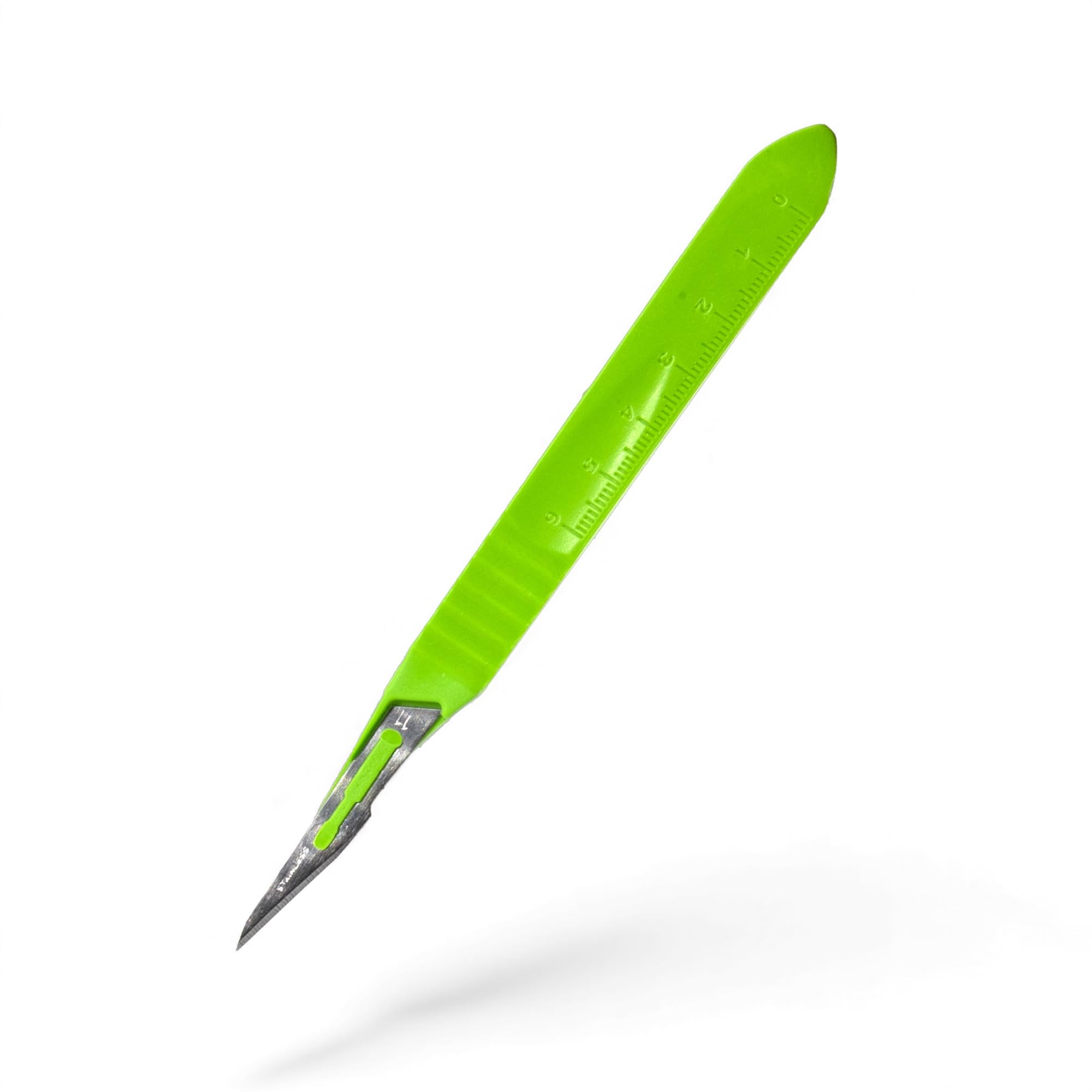 Cynamed Disposable Scalpel Blades| Sharp, Tempered Stainless-Steel Blades | Pack of 10 Sterile Scalpel Knives| Plastic Handle| Individual Pouches| for Dermaplaining, Podiatry, Crafts & More (No.11)