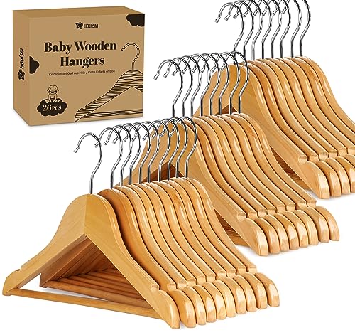 Kinderzimmer Kleiderbügel aus Holz 26 Stück Holzbügel für Kinder mit 7...