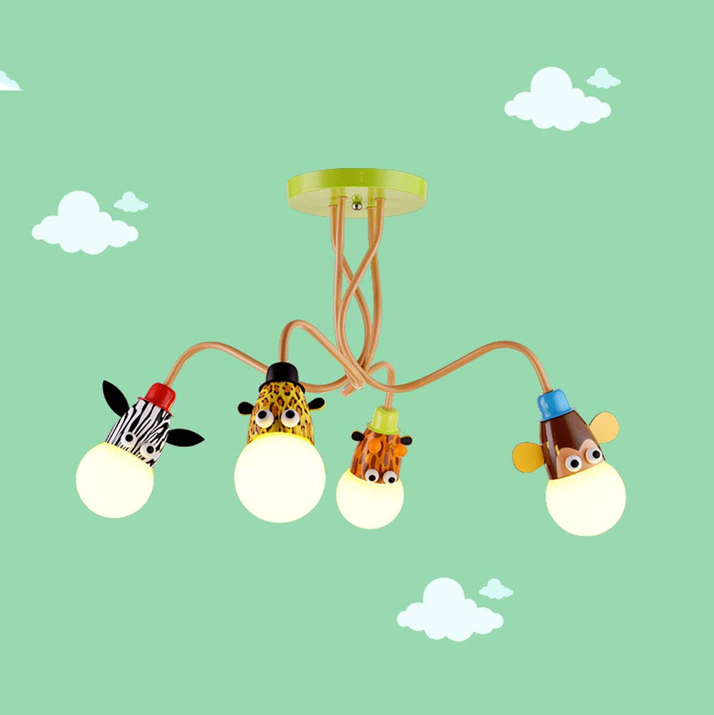 YZM Lampadario da Soffitto per Bambini, Plafoniera a Tema Animale, Perfetto per Cameretta/Stanza dei Giochi/Scuola/Asilo (4 Luci)