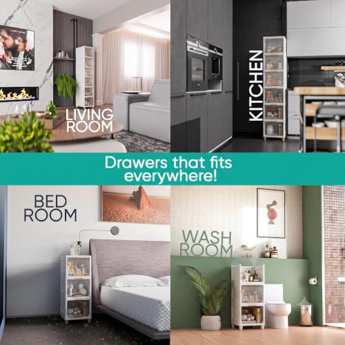 Image of 5 layer Plastic Wardrobe For Clothes : Versatile Plastic Cupboard For Storage Organizer & Organisers Storage Box for Ideal for Neat and Tidy Storage Solutions Almirah For Clothes-Transperent
