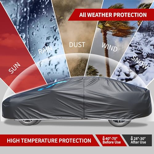Image of Car Covers for Automobiles, 6 Layers Car Cover Waterproof All Weather, Outdoor Car Cover Sun UV Rain Snow Wind Protection, Full Exterior Cover Fit for 181 inch(181 * 73 * 65 inch) SUV