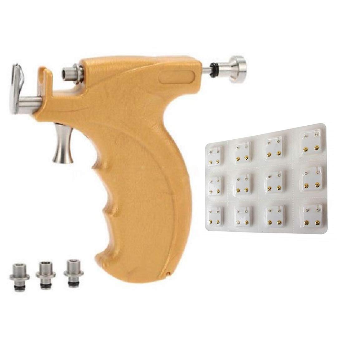 Stainless Steel Professional Saloon Beige Color Piercing Gun Tool Kit with 12Pairs Surgical Steel Ear Studs Earrings Set for Piercing Gun (B0BZWGYX1X) Amazon Price History, Amazon Price Tracker