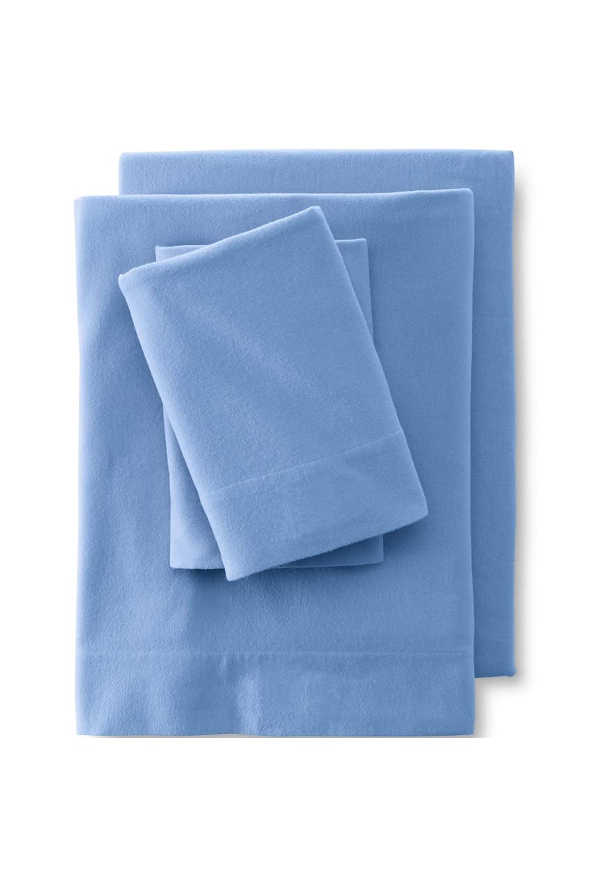 Lands' End 5oz Flannel Solid Sheet Set 