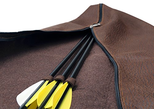 Cyberdyer Shooting Archery Bag Case Brown Leather Arrows Bag For Recurve Bow #TOP3