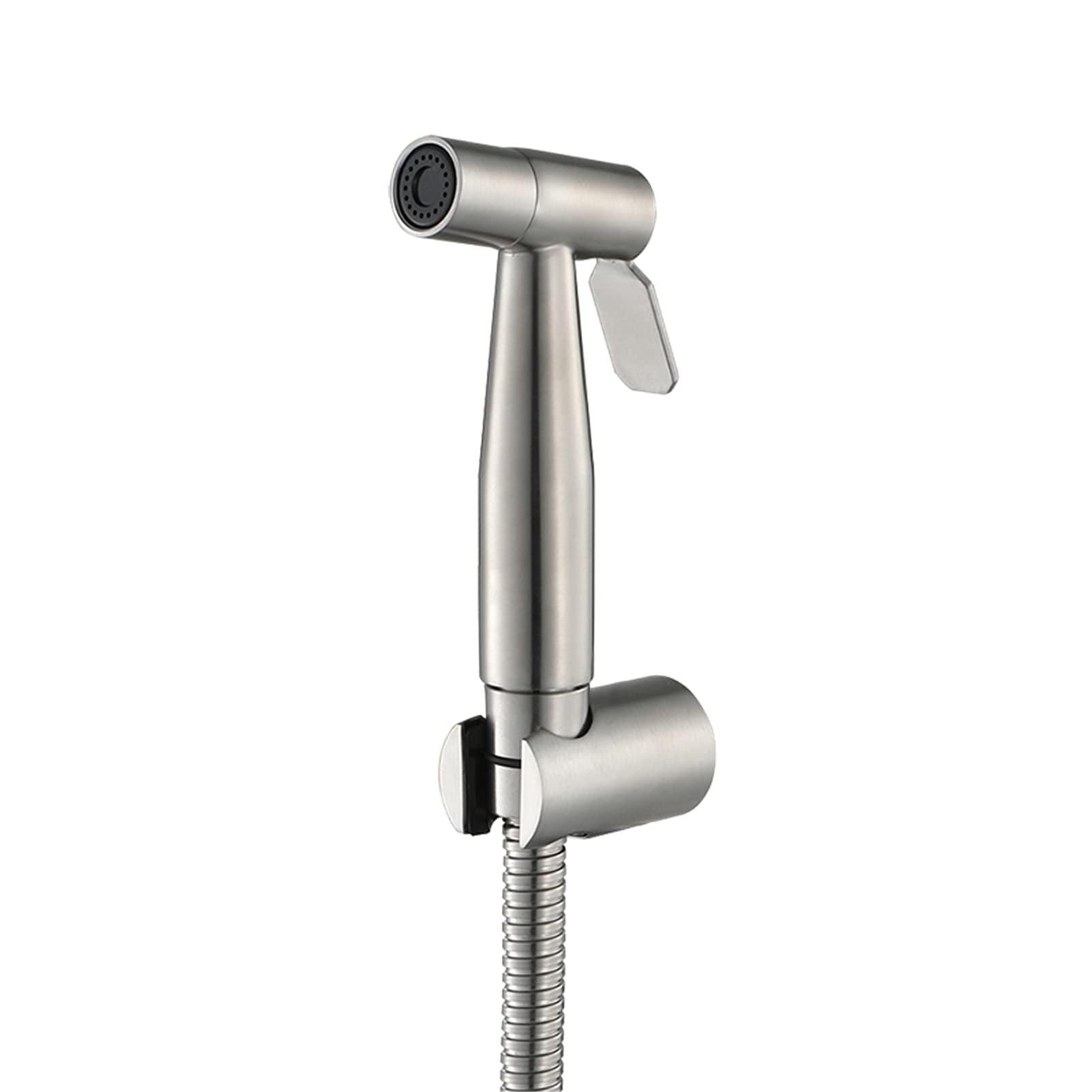 Pulverizador de inodoro de mano de acero inoxidable con soporte de montaje en pared, autolimpiante e higiénico, grifo de bidé de baño para higiene personal, acabado cepillado