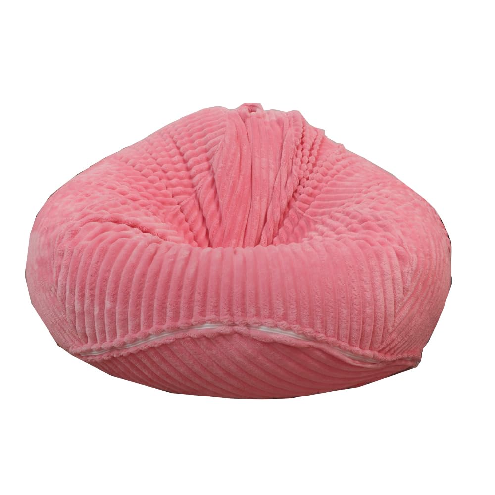 Bestenrose Cover without filler Bean Bag Cover Bean Bags Chair without Filling Stuffed Animal Storage Washable Soft Plush Sofa Cover (Pink